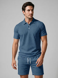 Sawyer Textured Polo and Shorts Set