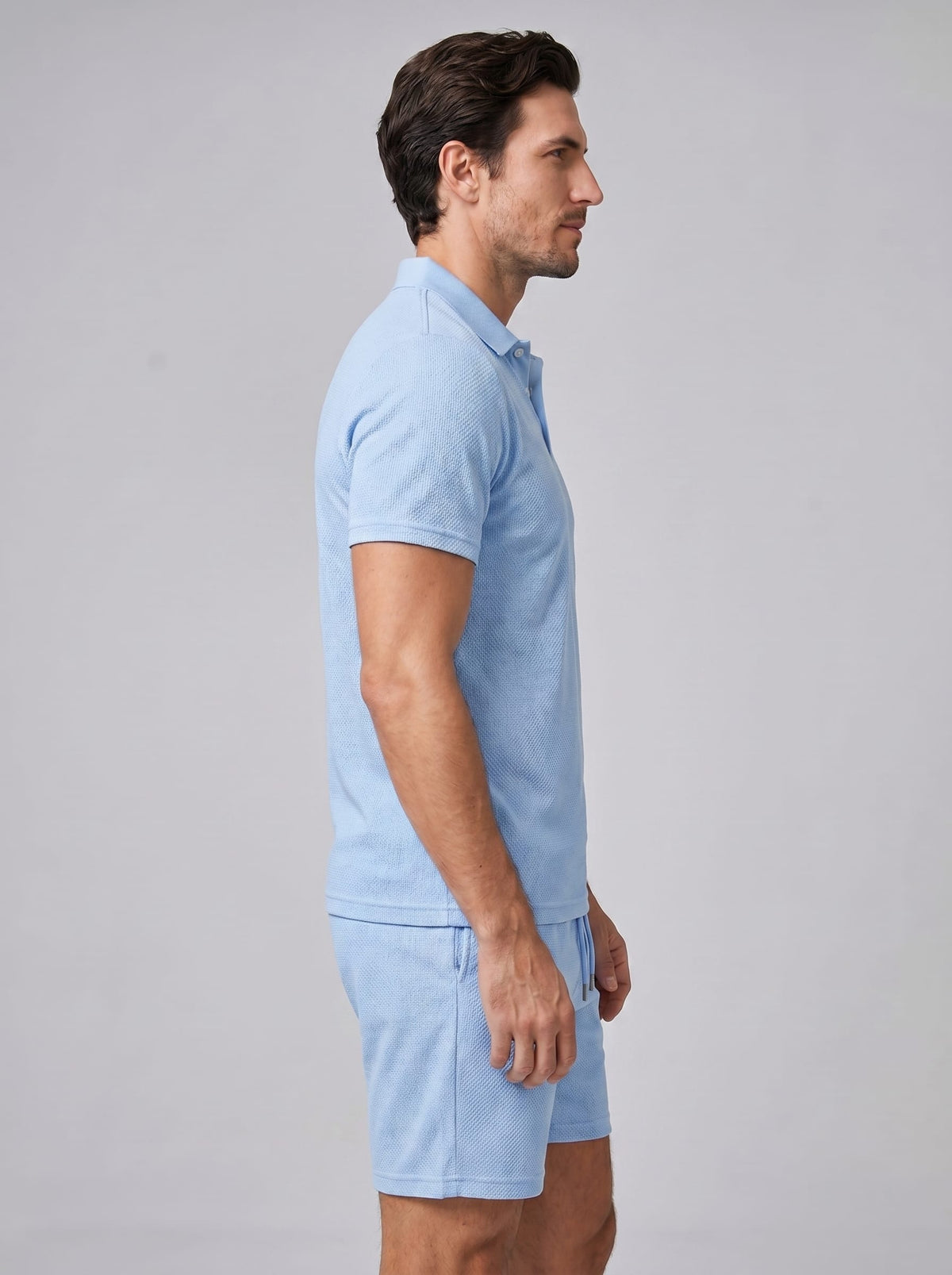 Sawyer Textured Polo and Shorts Set