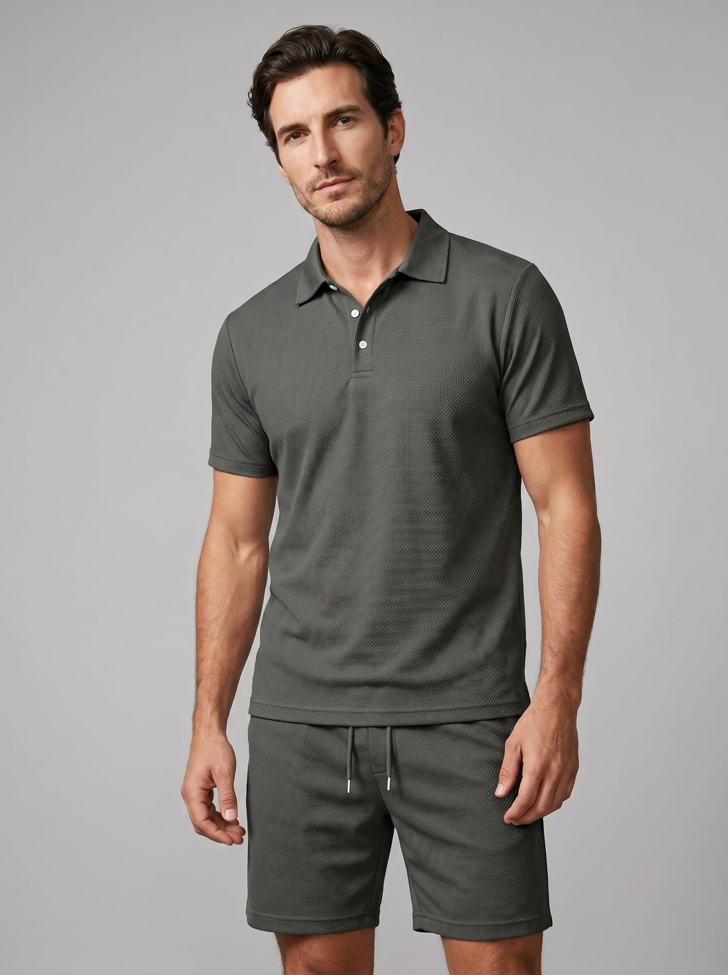 Sawyer Textured Polo and Shorts Set_4