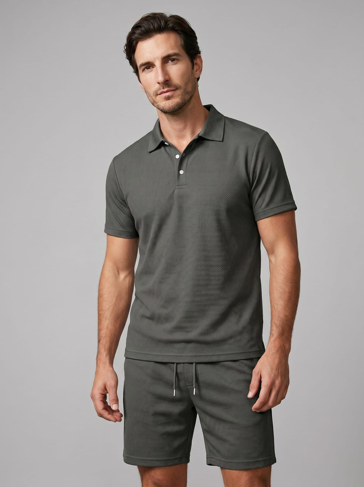 Sawyer Textured Polo and Shorts Set