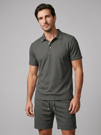 Sawyer Textured Polo and Shorts Set