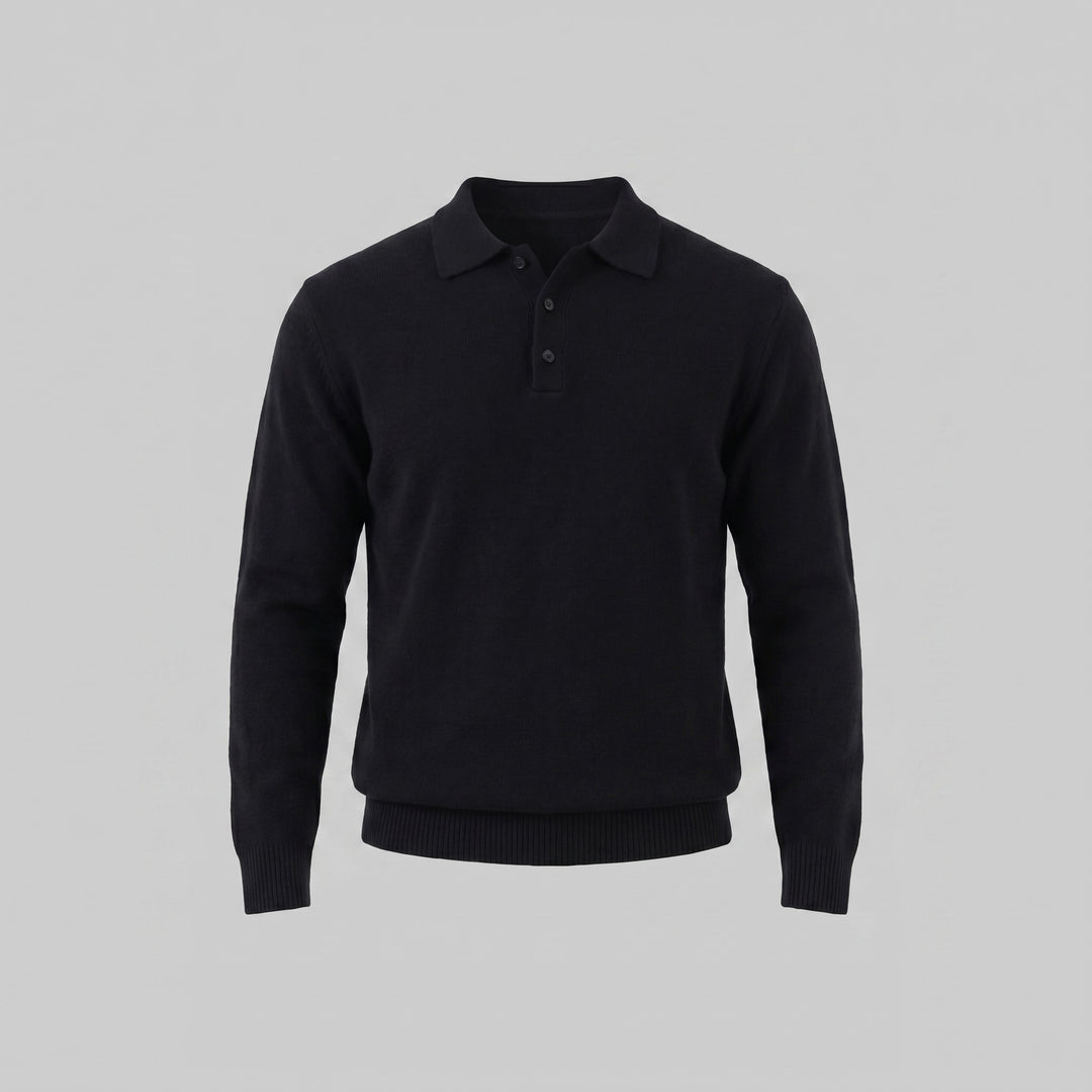 Hank Brushed Knit Polo Sweater