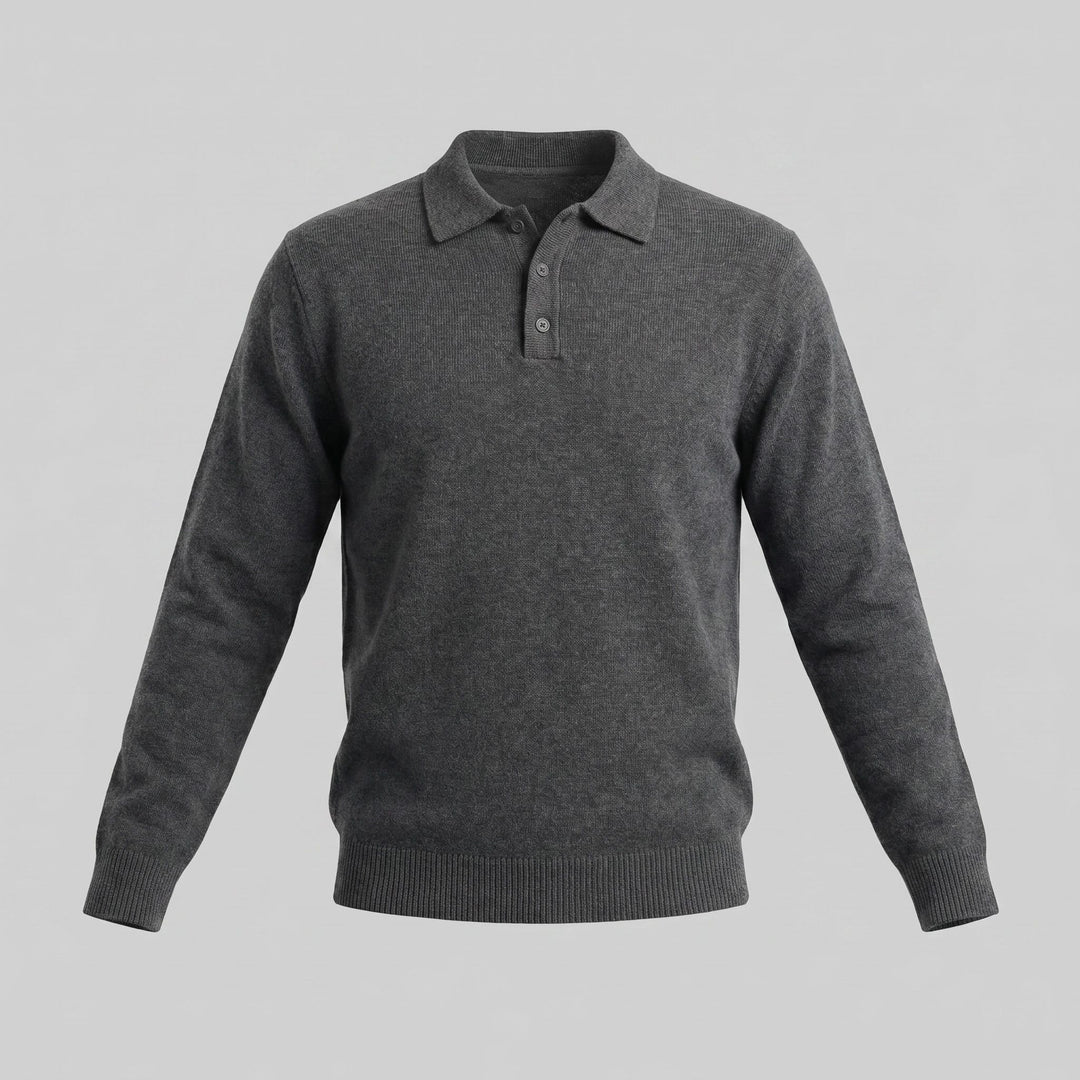 Hank Brushed Knit Polo Sweater