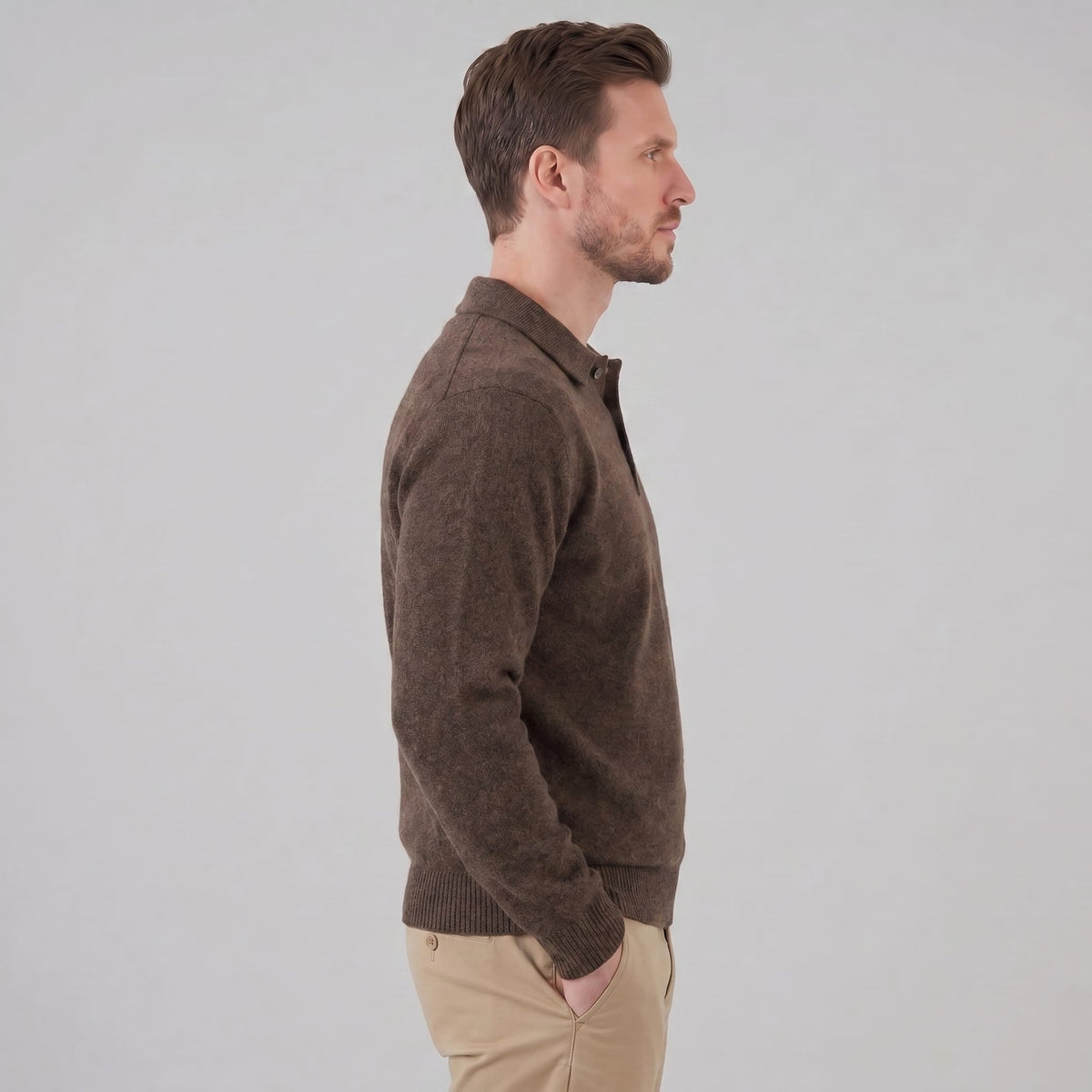 Hank Brushed Knit Polo Sweater_2
