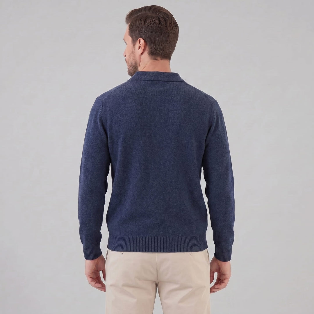 Hank Brushed Knit Polo Sweater