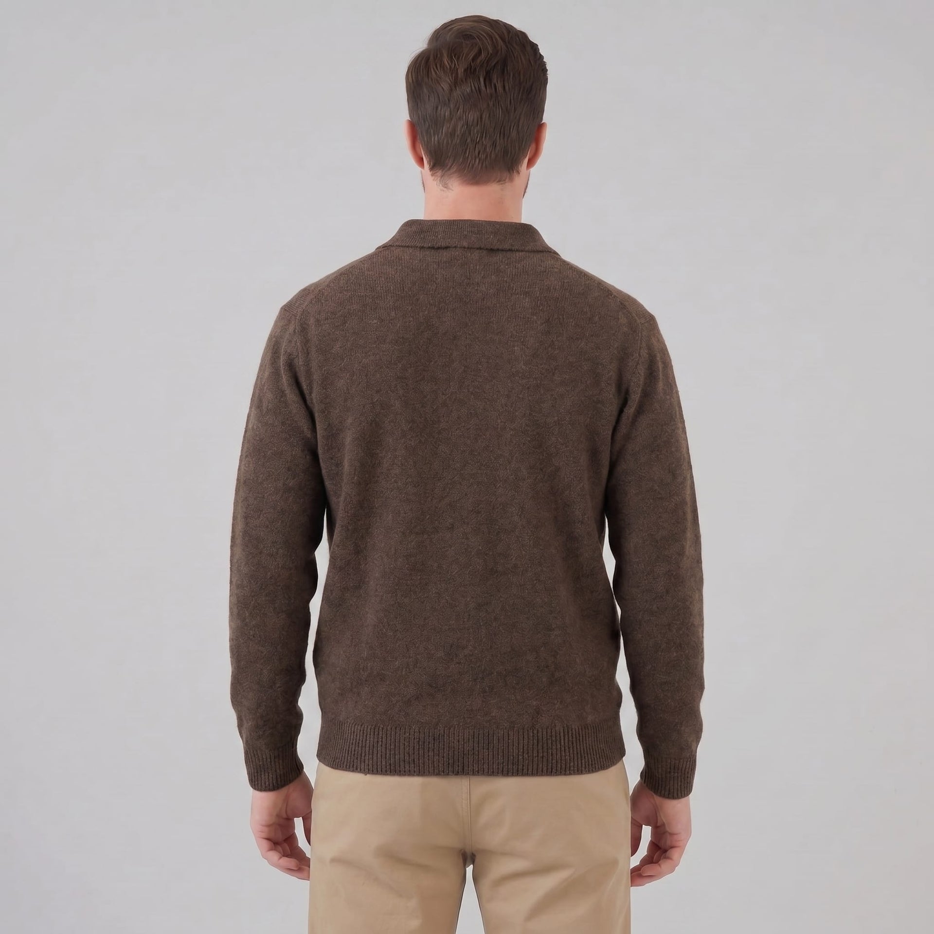 Hank Brushed Knit Polo Sweater