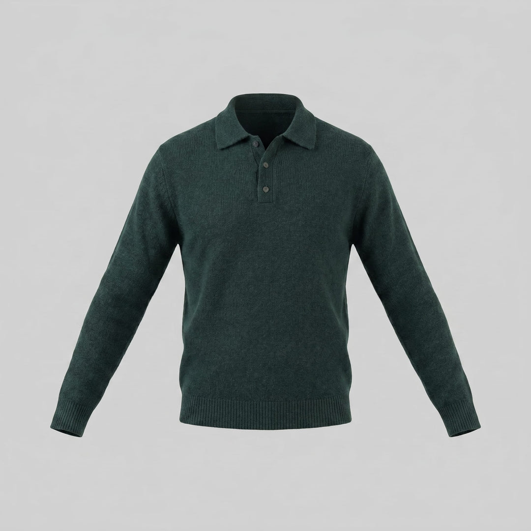 Hank Brushed Knit Polo Sweater