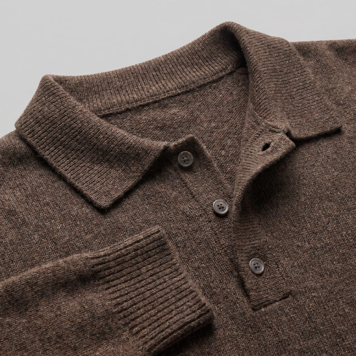 Hank Brushed Knit Polo Sweater
