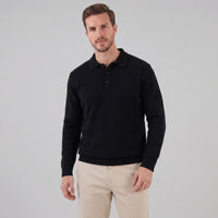 Hank Brushed Knit Polo Sweater