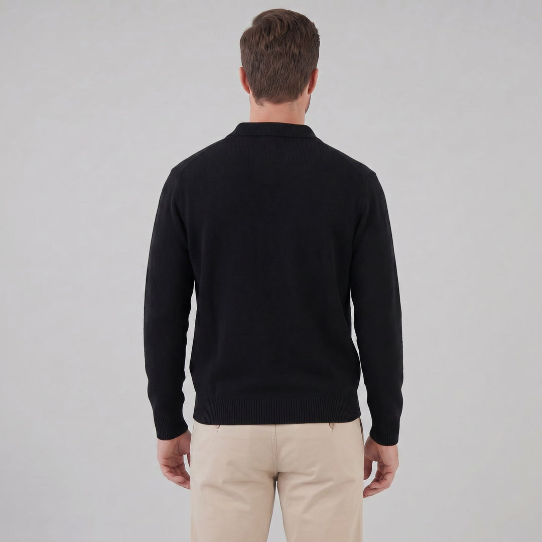 Hank Brushed Knit Polo Sweater