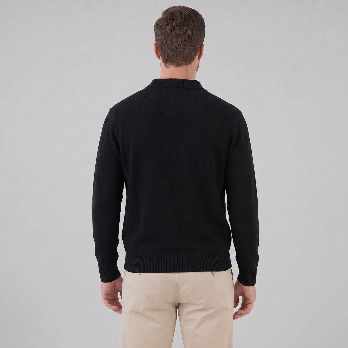 Hank Brushed Knit Polo Sweater