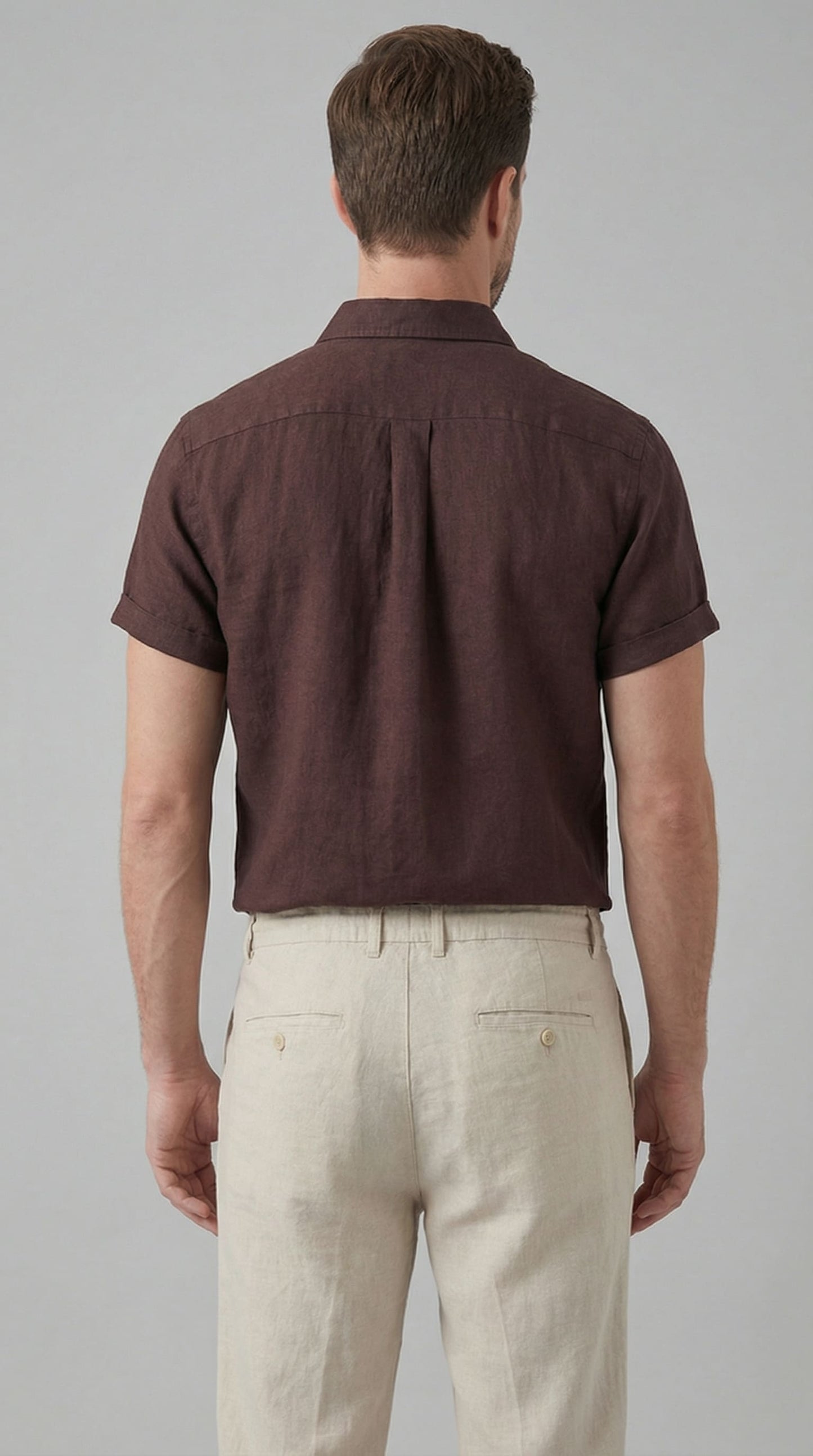 Corbin Linen Band Collar Shirt and Pants Set_12
