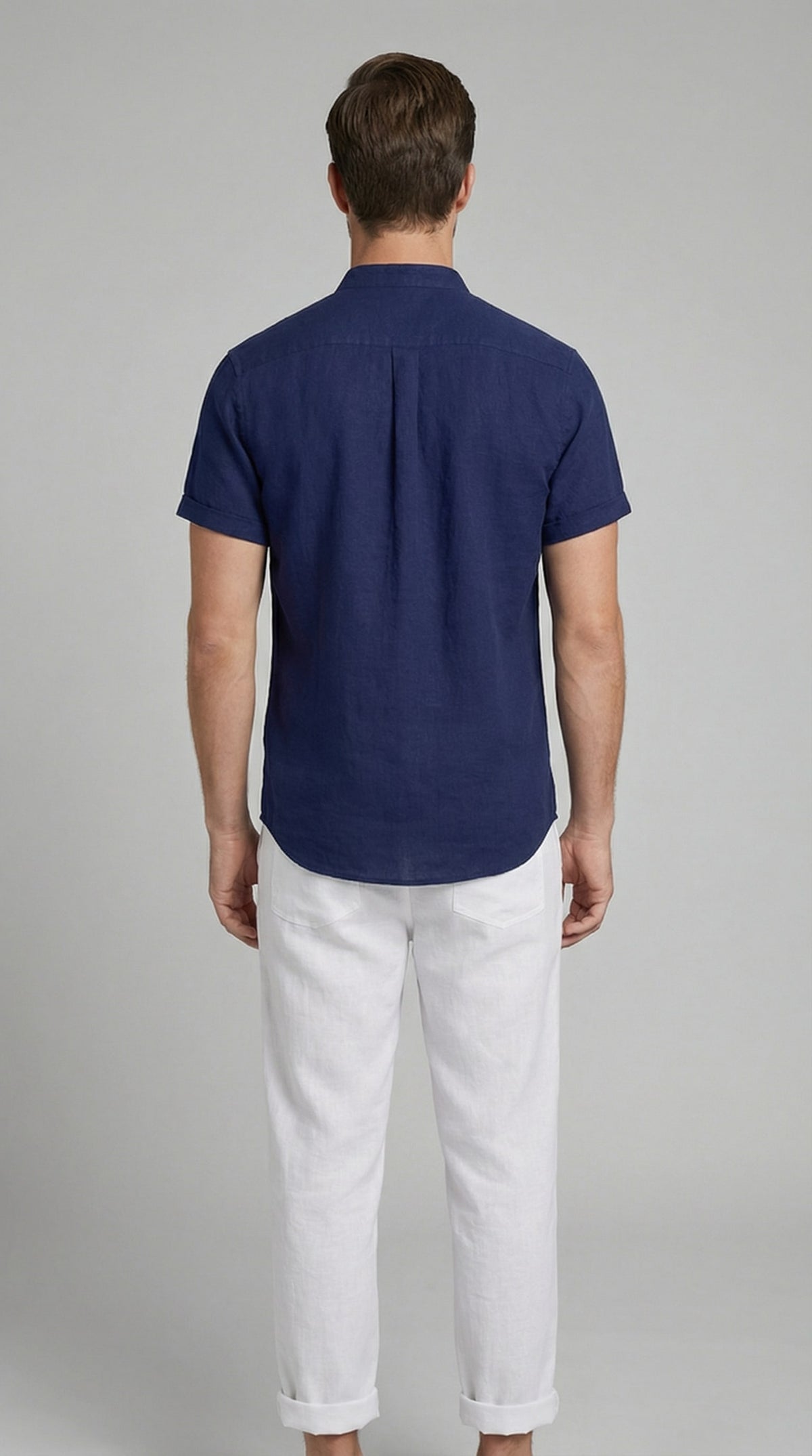 Corbin Linen Band Collar Shirt and Pants Set_17