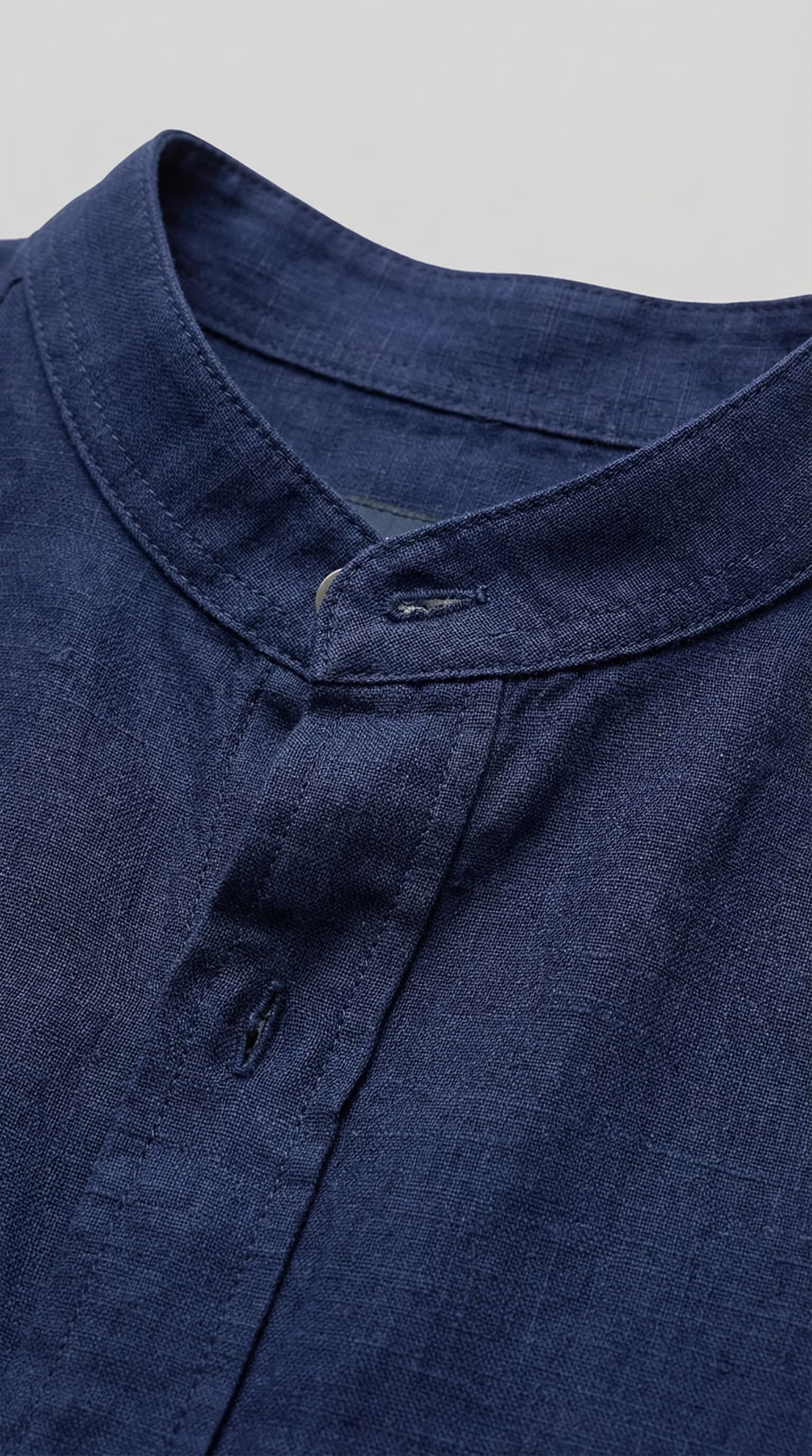 Corbin Linen Band Collar Shirt and Pants Set