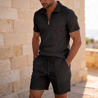 Shepherd Waffle Knit Polo and Shorts Set