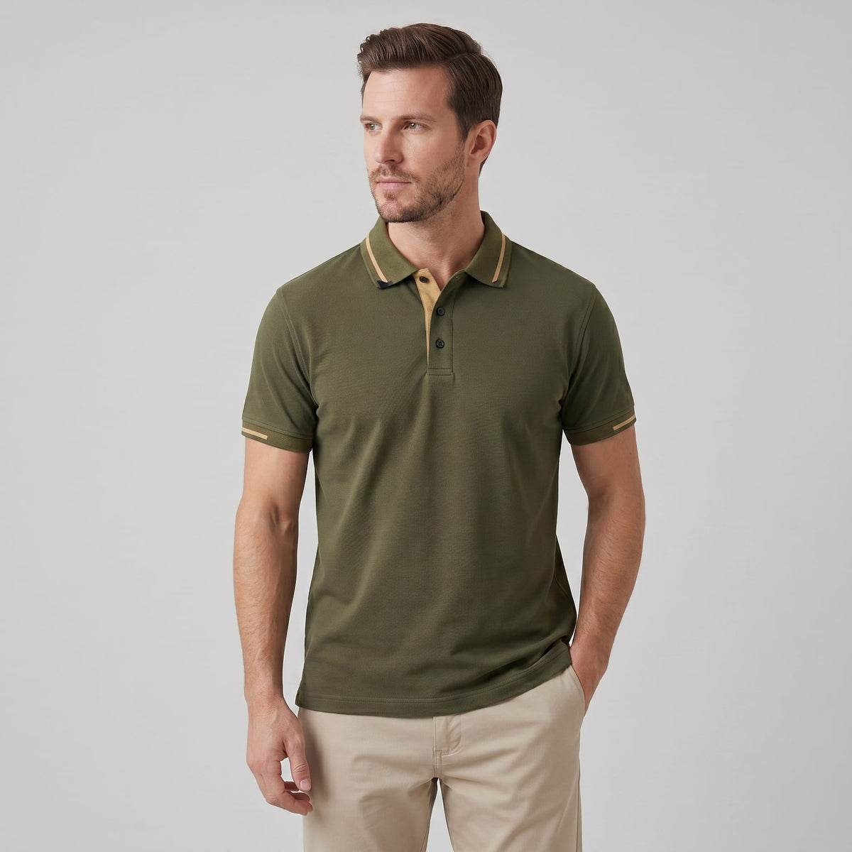 Silas Contrast Placket Pique Polo Shirt_1