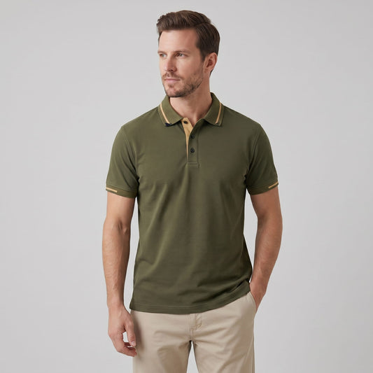 Silas Contrast Placket Pique Polo Shirt_1