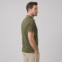 Silas Contrast Placket Pique Polo Shirt