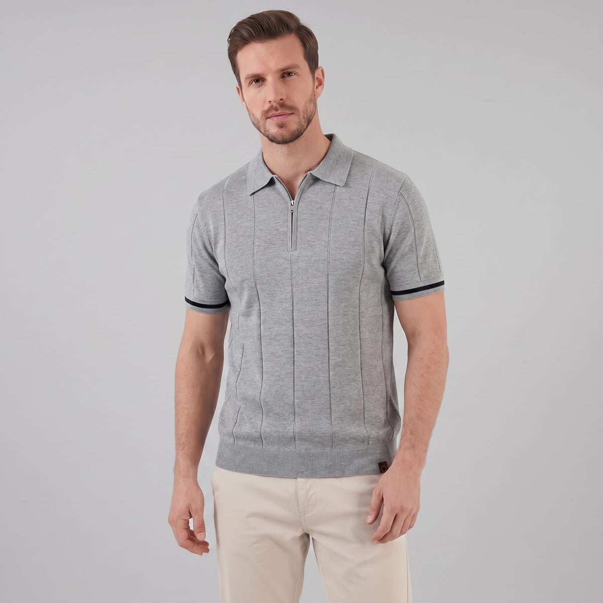 Sloan Quarter Zip Knit Polo Shirt