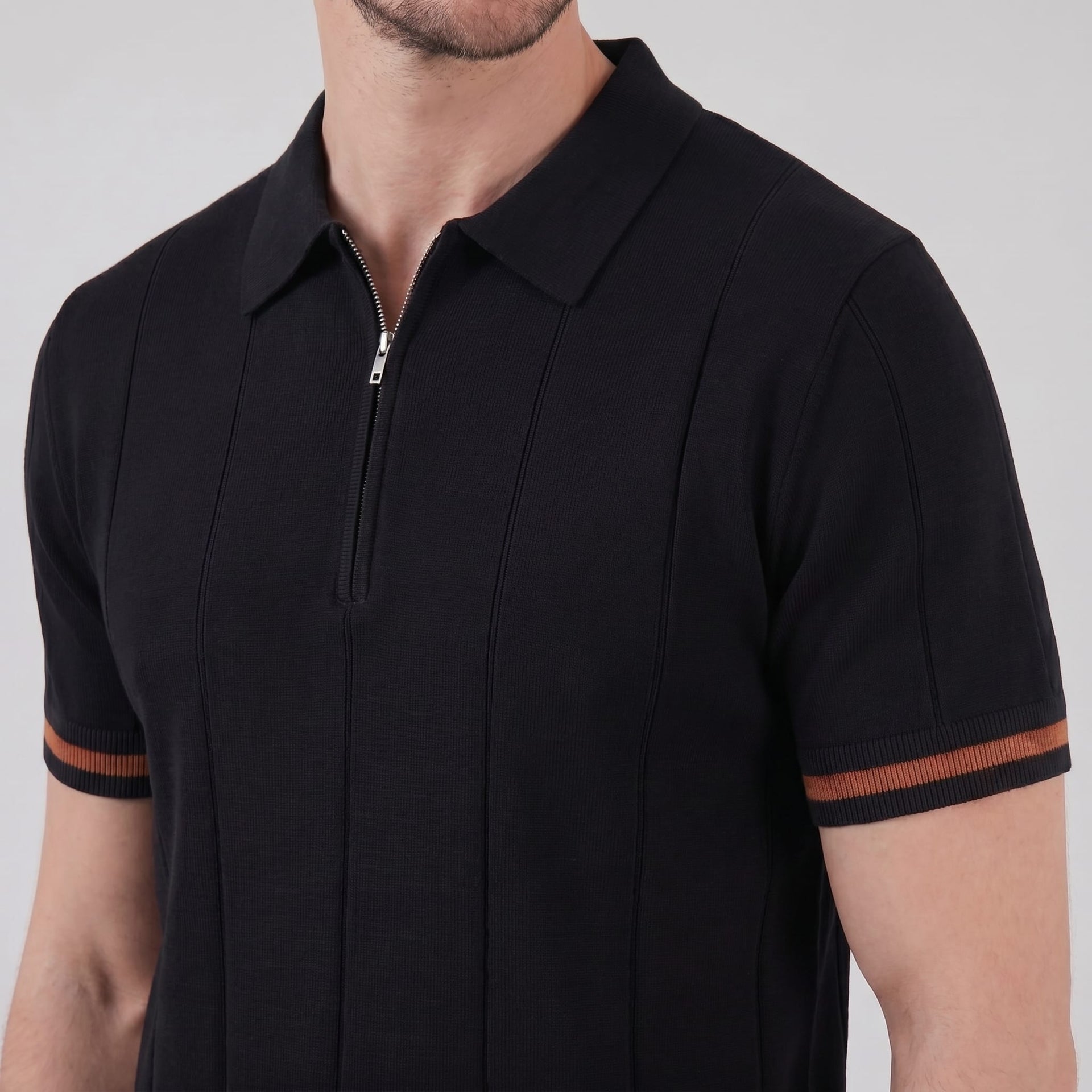 Sloan Quarter Zip Knit Polo Shirt