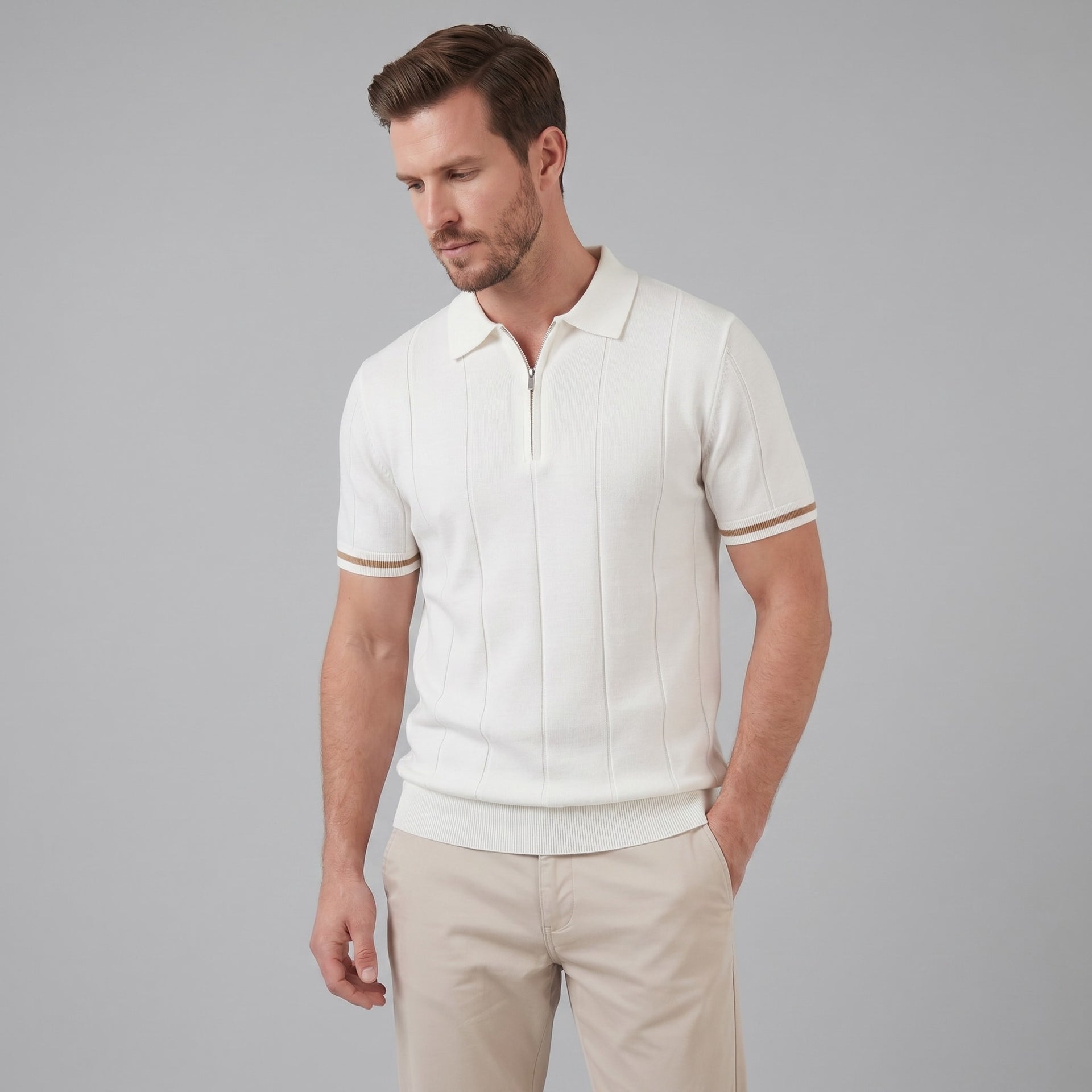 Sloan Quarter Zip Knit Polo Shirt