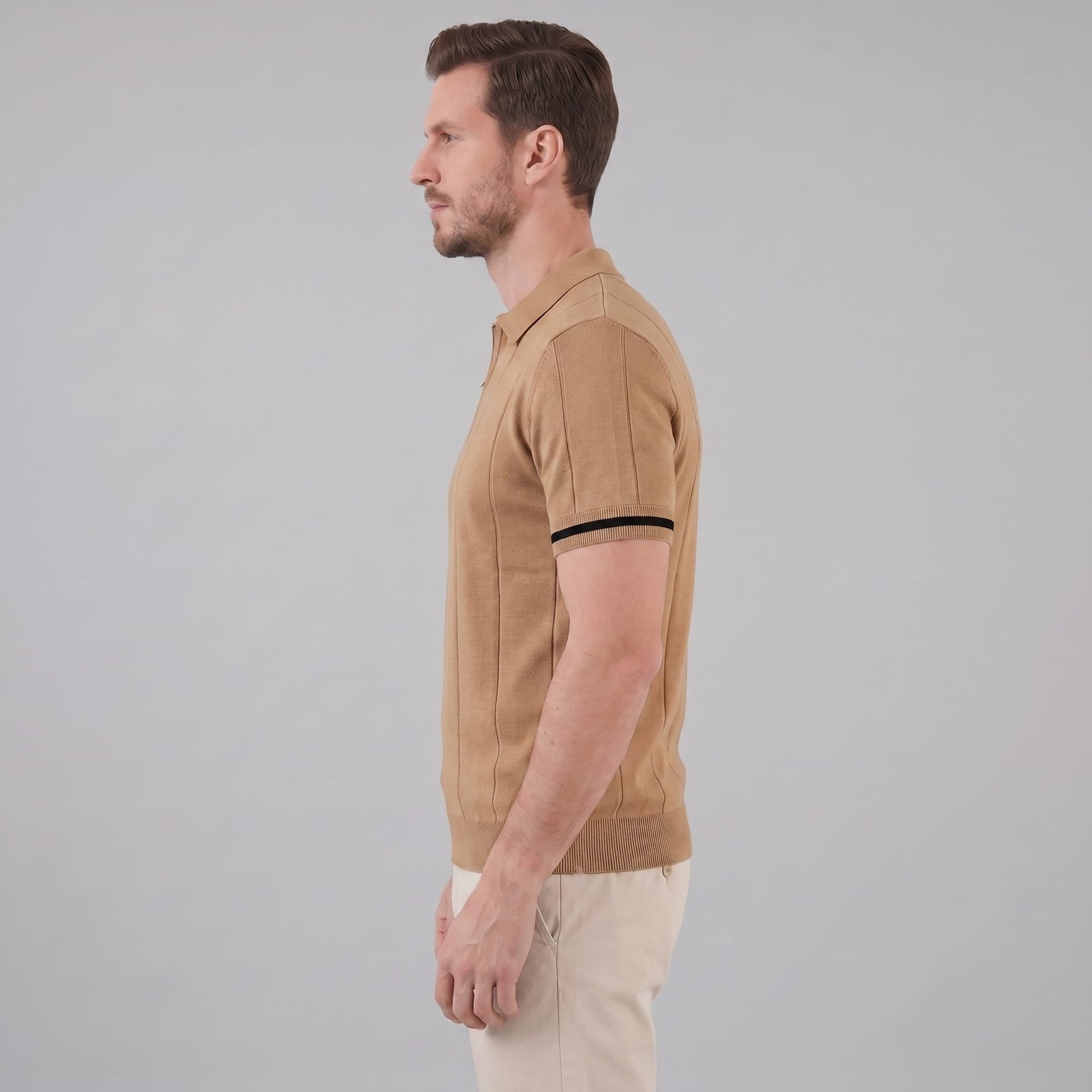 Sloan Quarter Zip Knit Polo Shirt