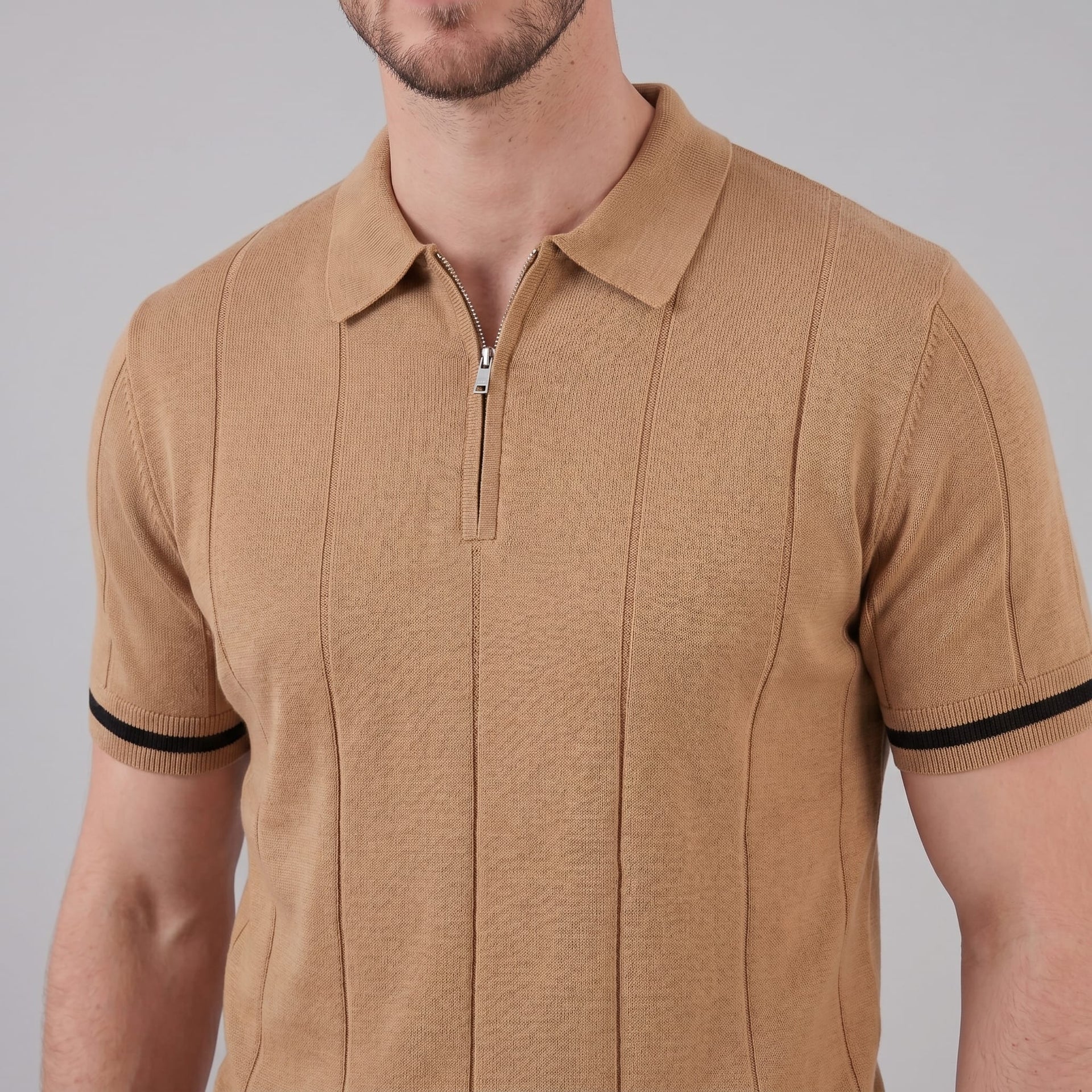 Sloan Quarter Zip Knit Polo Shirt
