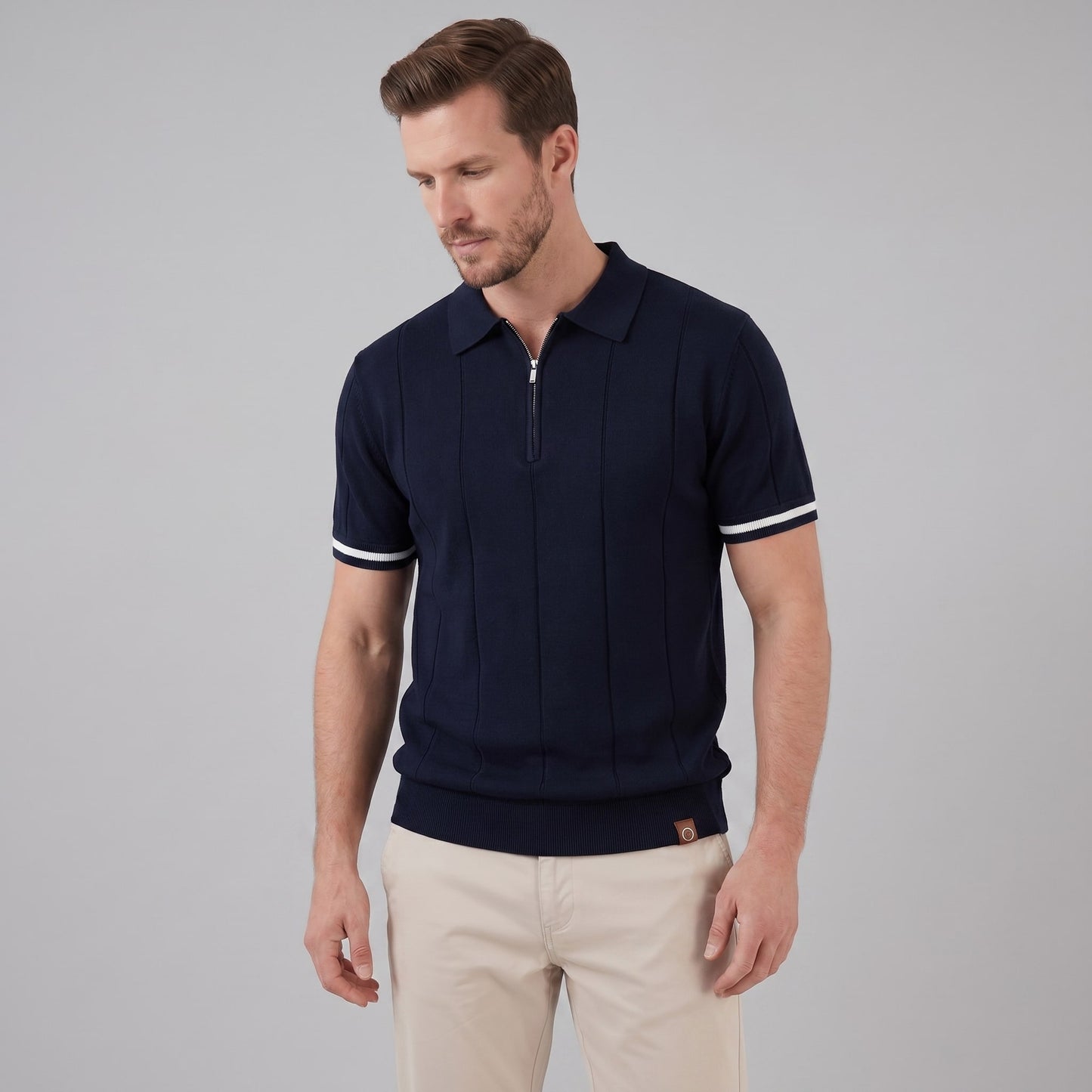 Sloan Quarter Zip Knit Polo Shirt_27