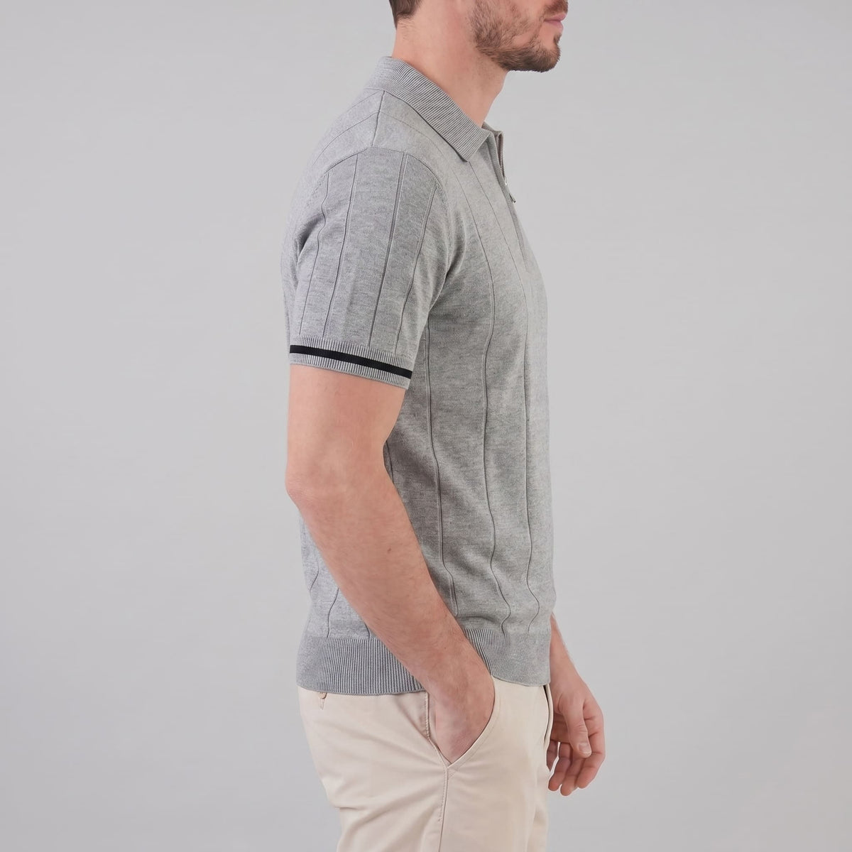 Sloan Quarter Zip Knit Polo Shirt_3