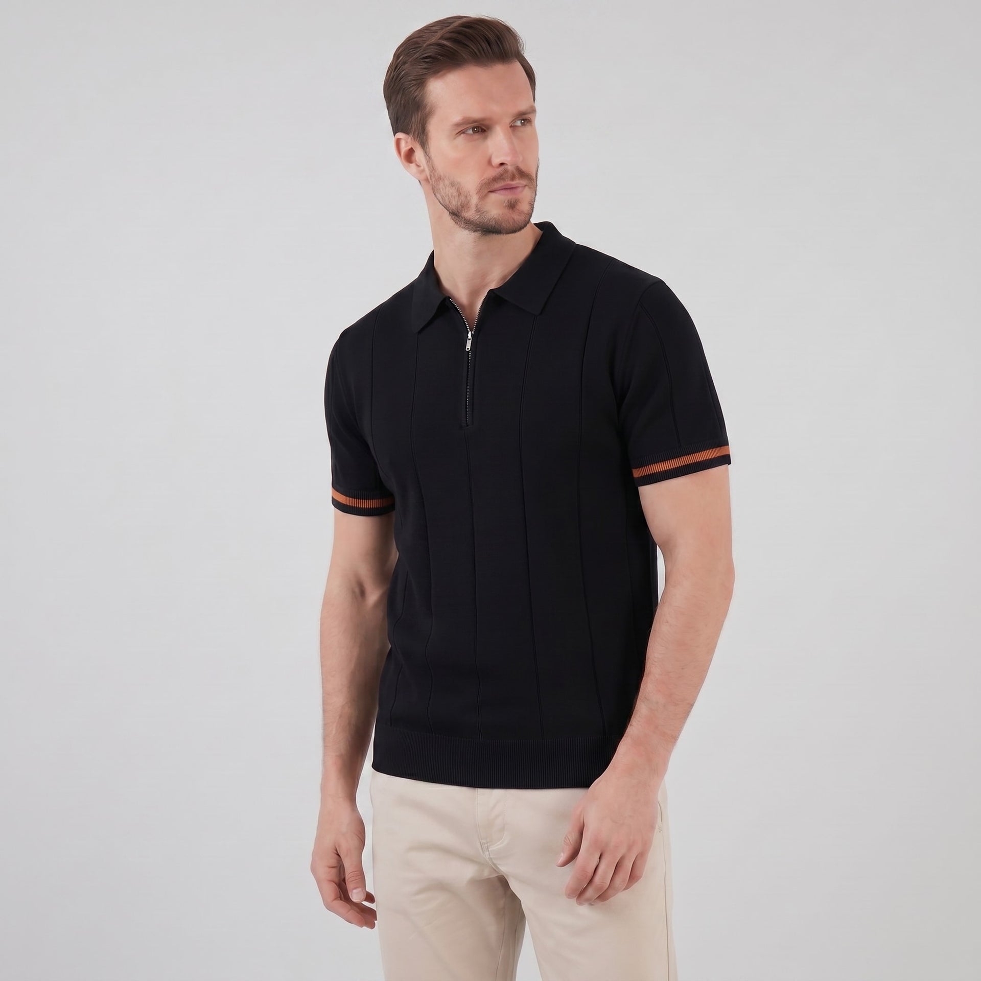 Sloan Quarter Zip Knit Polo Shirt
