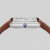 Winthrop Rectangular Leather Strap Watch