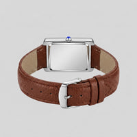 Winthrop Rectangular Leather Strap Watch