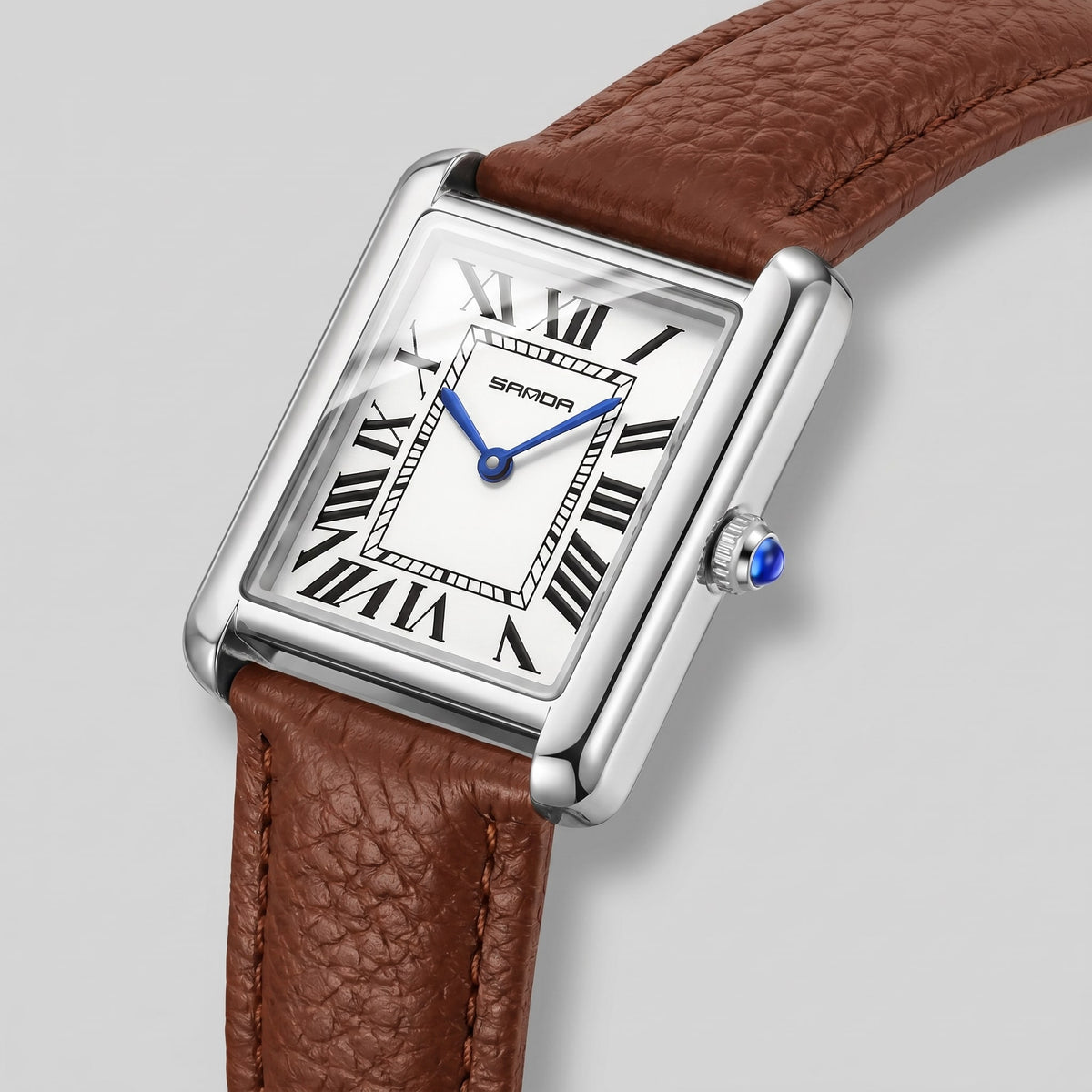 Winthrop Rectangular Leather Strap Watch_15