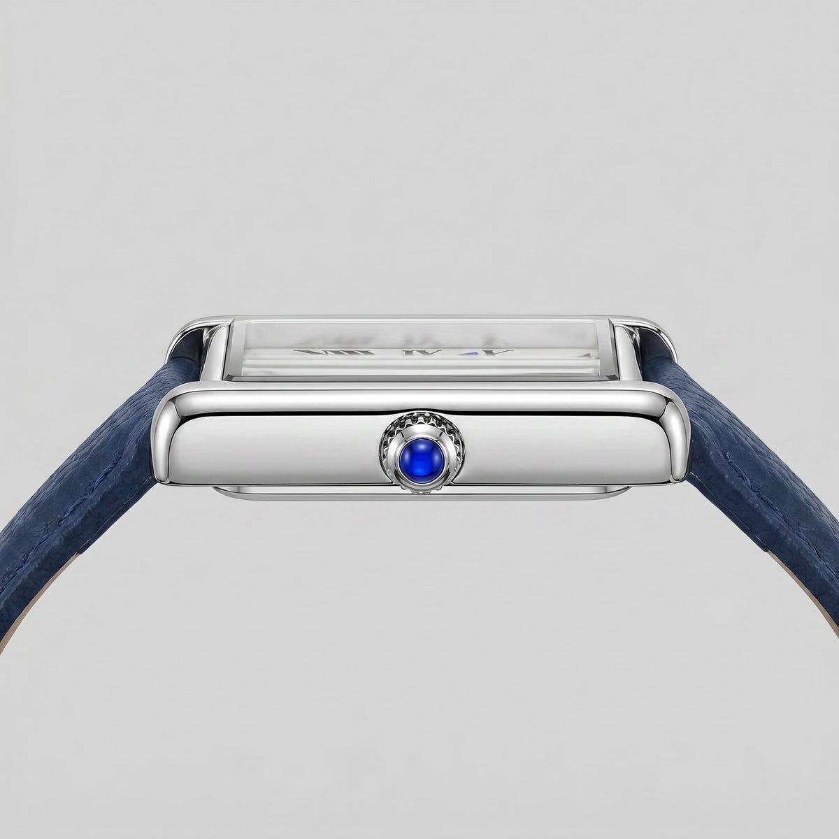 Winthrop Rectangular Leather Strap Watch