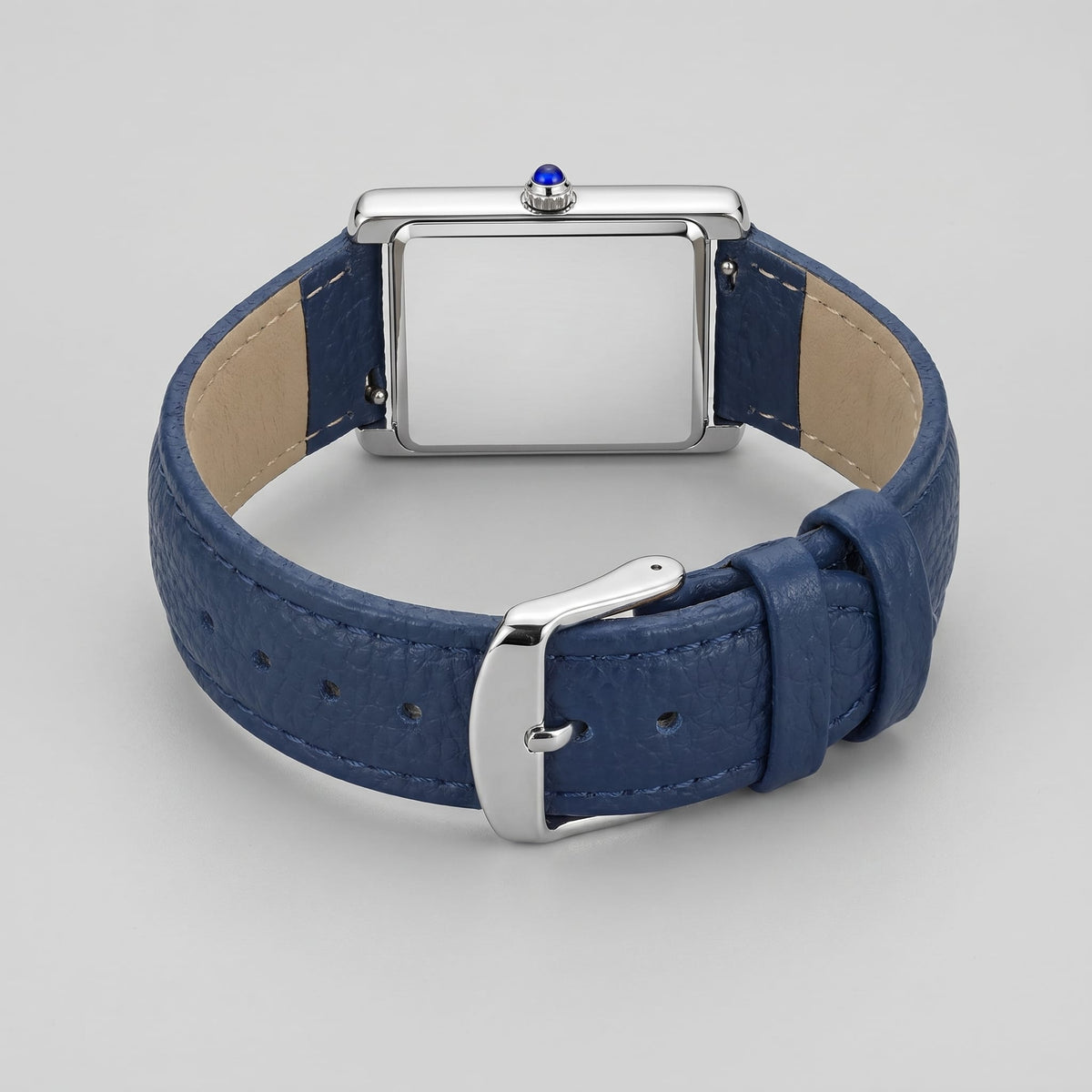 Winthrop Rectangular Leather Strap Watch