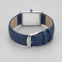 Winthrop Rectangular Leather Strap Watch