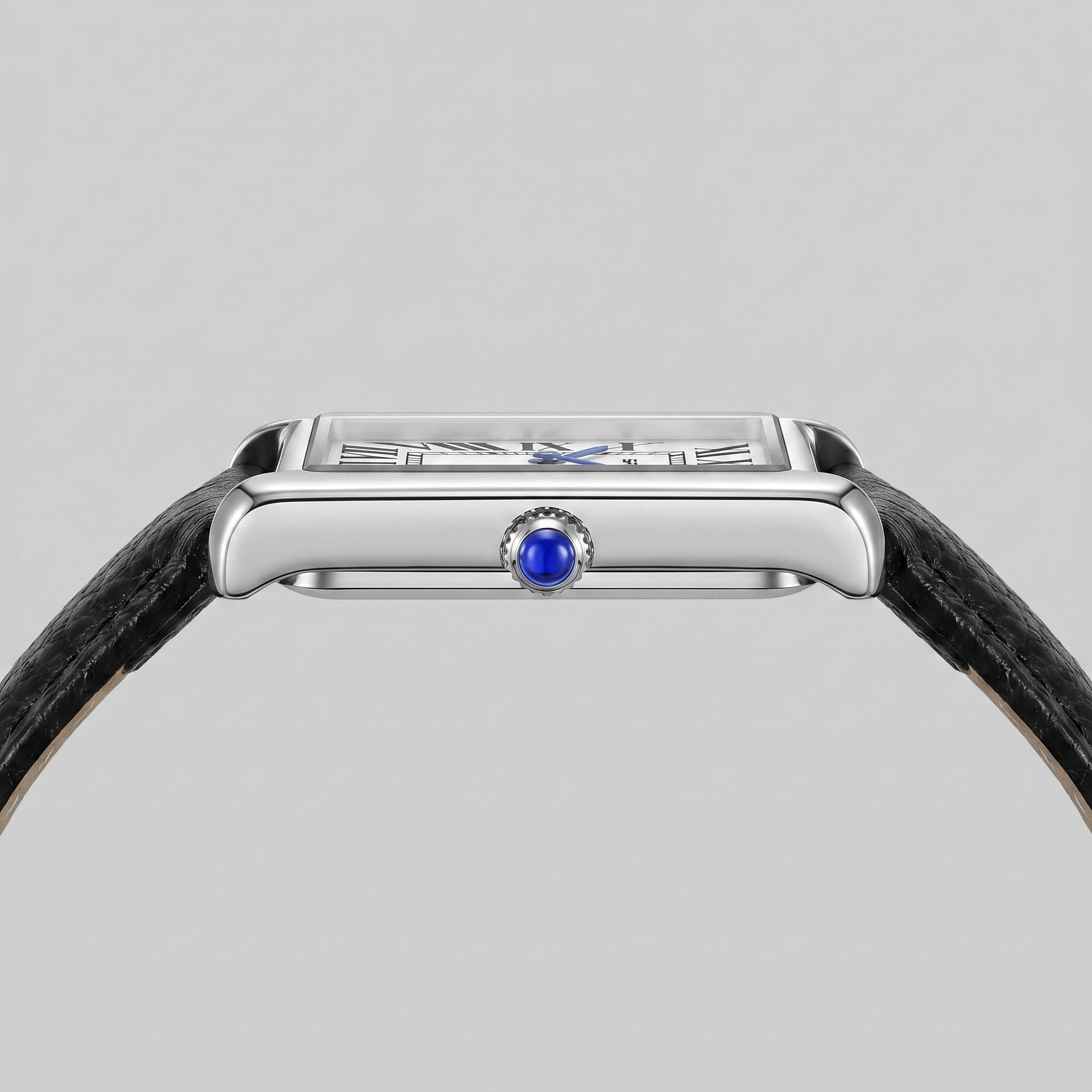 Winthrop Rectangular Leather Strap Watch