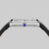 Winthrop Rectangular Leather Strap Watch