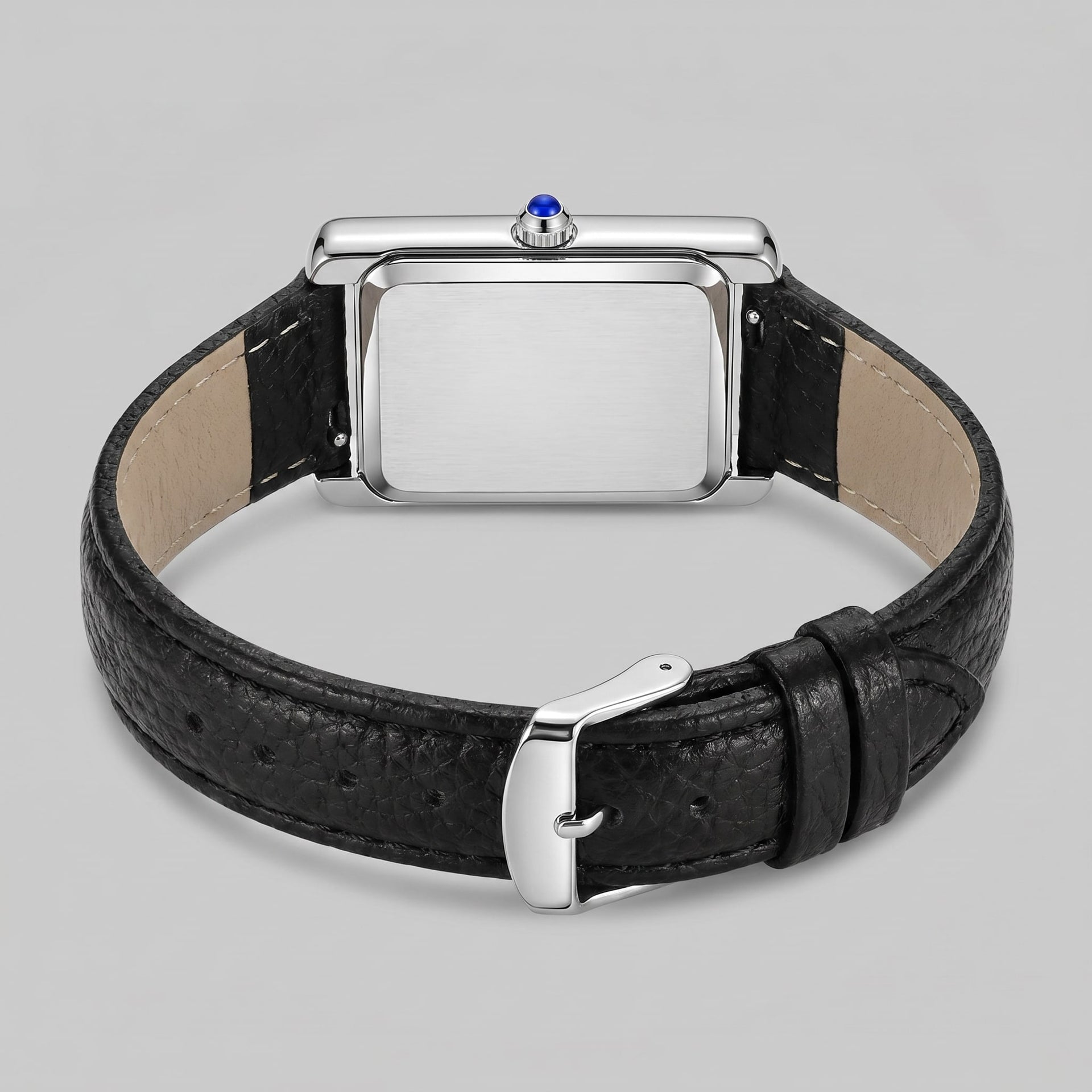 Winthrop Rectangular Leather Strap Watch