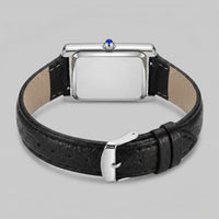 Winthrop Rectangular Leather Strap Watch