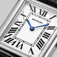 Winthrop Rectangular Leather Strap Watch