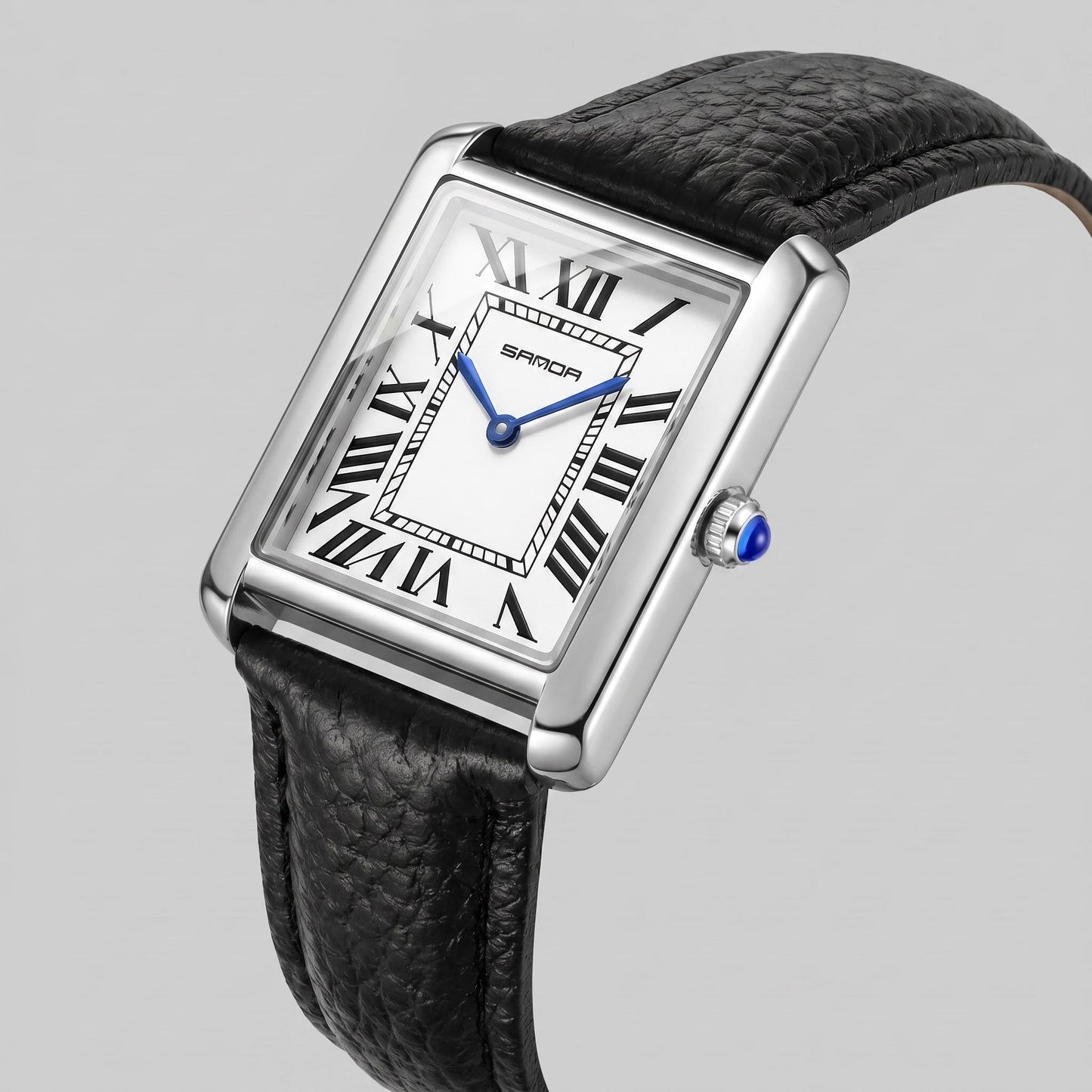 Winthrop Rectangular Leather Strap Watch_5