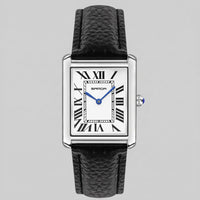 Winthrop Rectangular Leather Strap Watch