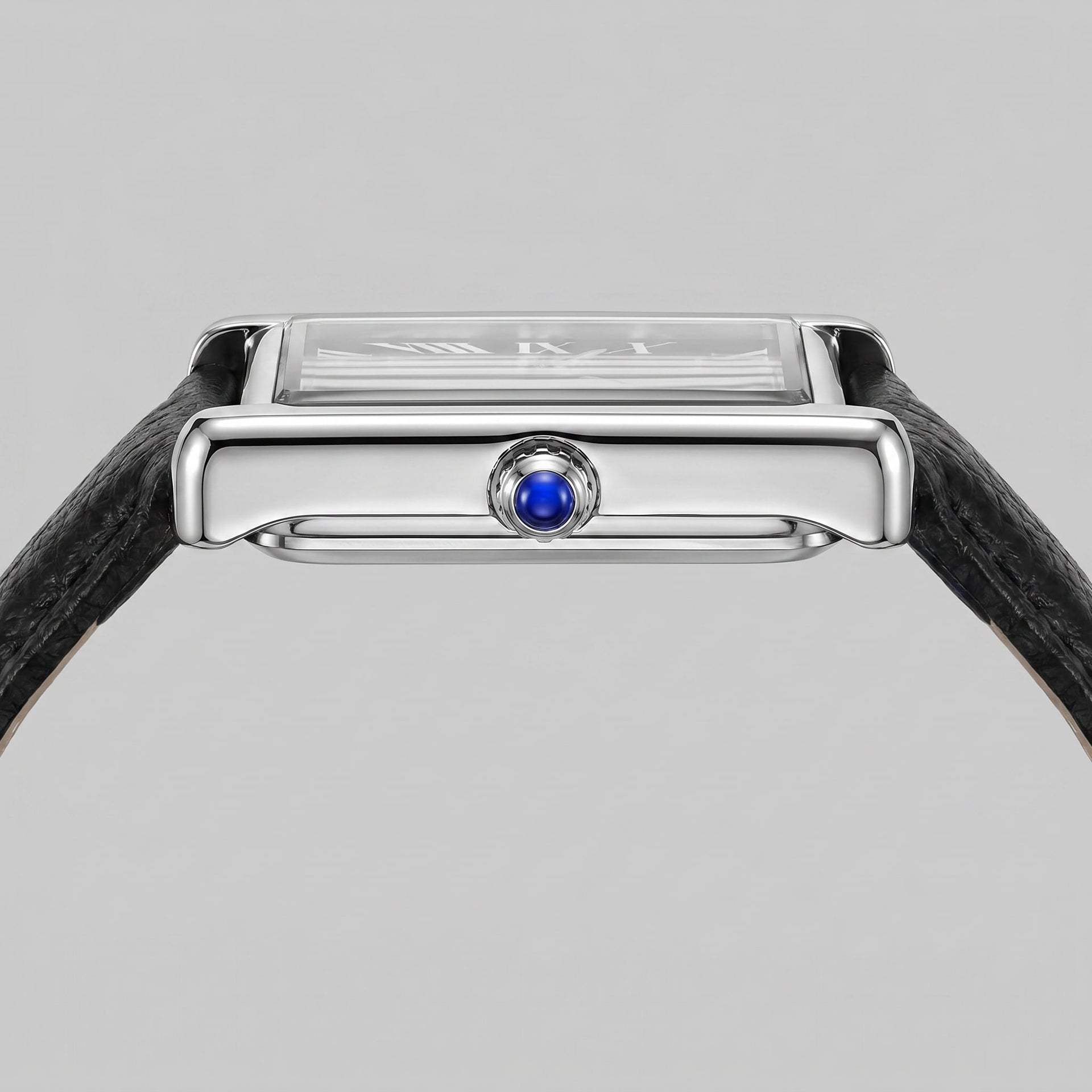 Winthrop Rectangular Leather Strap Watch