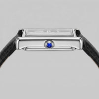 Winthrop Rectangular Leather Strap Watch