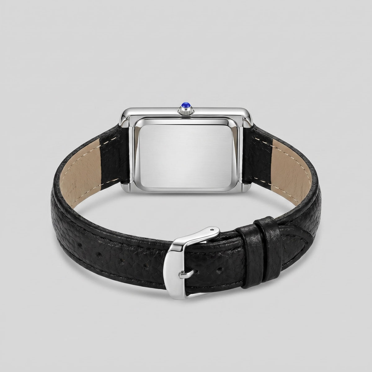 Winthrop Rectangular Leather Strap Watch