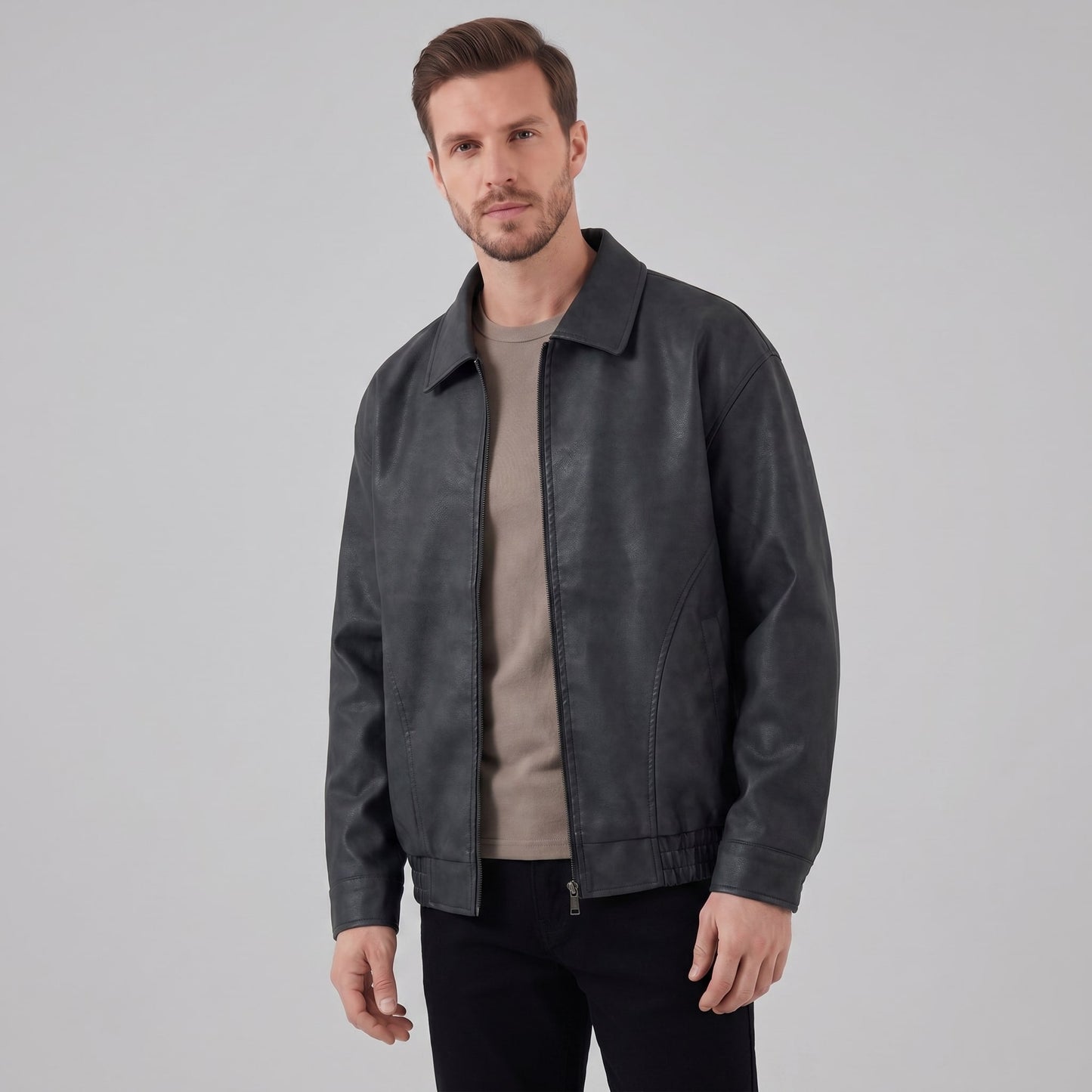 Horton Faux Leather Relaxed Fit Jacket_1