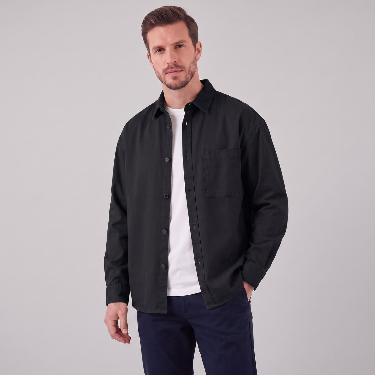 Hoskins Oversized Patch Pocket Overshirt_31