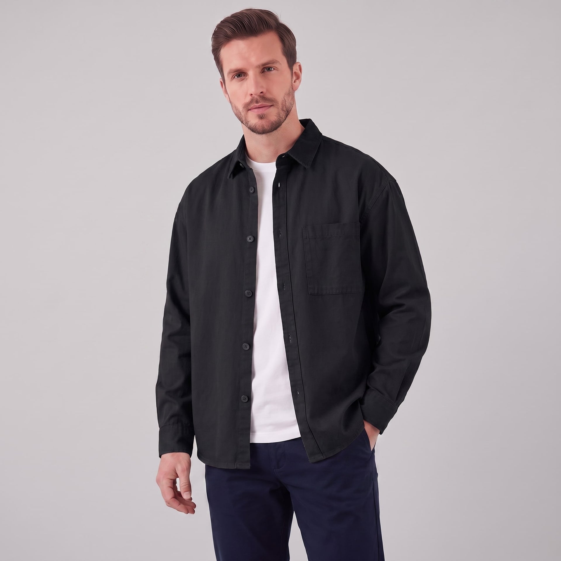 Hoskins Oversized Patch Pocket Overshirt