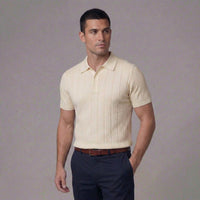 Stellan Cotton Blend Rib Knit Polo Shirt